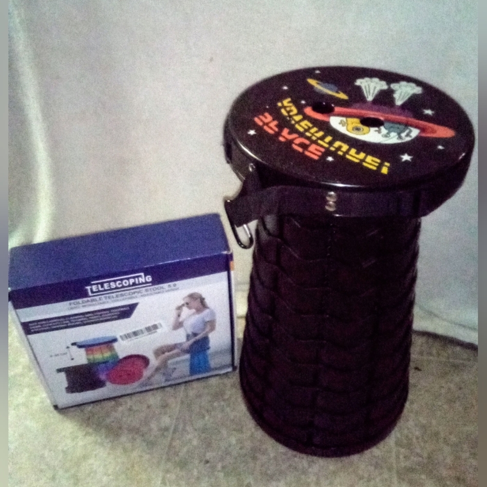 Portable Black Space Adventure Fishing Porch Park Camping Collasible Stool